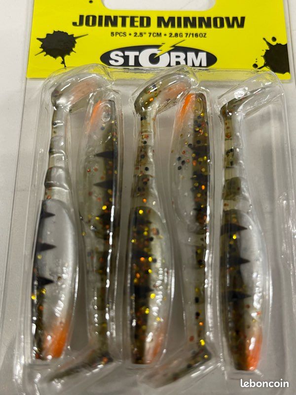Lot De 60 Leurres Souples Neufs + 2 Têtes Plombées Offertes Pour Black-bass