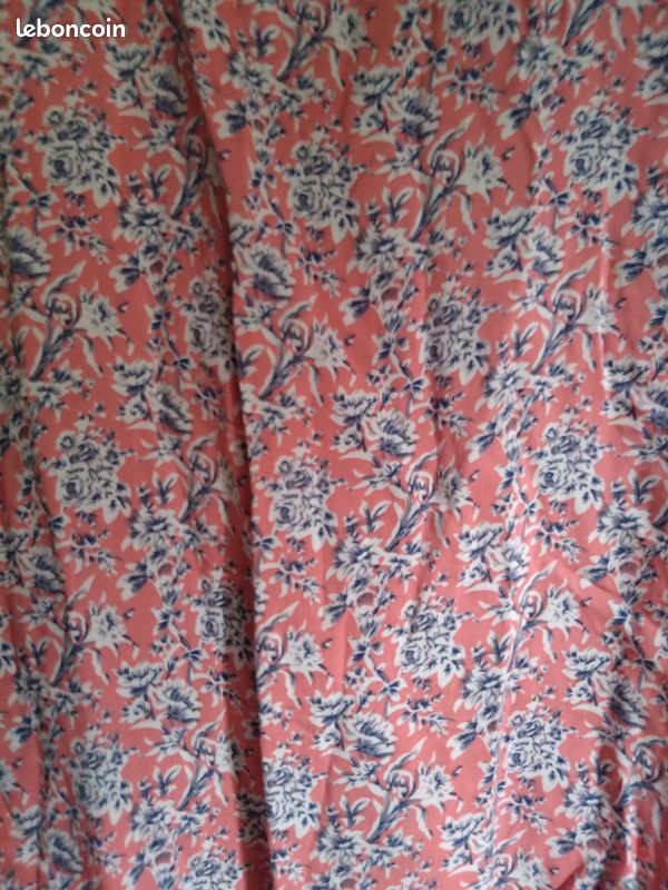 Robe d’été rose à fleurs T36 nœud dos (image 2)