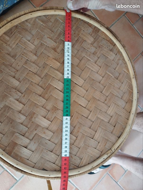 Guéridon fer et osier tressé Diamètre 45 cm, hauteur 63cm (image 4)
