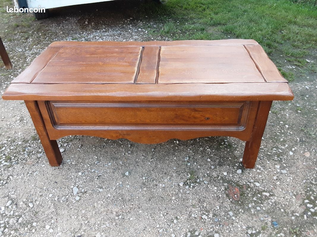 Table basse-coffre rustique (image 1)