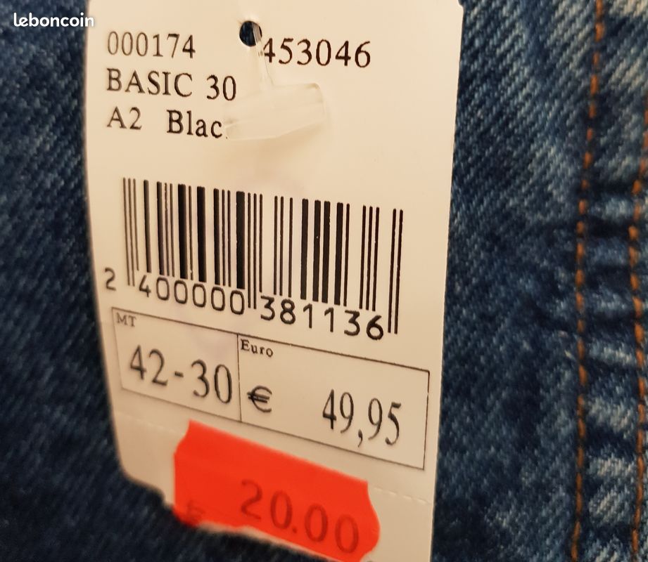 đJEANS Noir THE BASIC CHIEF â
T52 Designer NEUF Fermeture Ă©clair Ă Prix SacrifiĂ©sâïžâïžâïž (image 6)