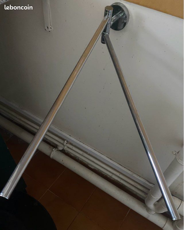 Porte serviettes en inox, à deux bras de 40 cm, pour Salle de Bain/Cuisine (image 1)
