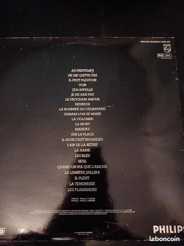 Vinyl 33 tours Jacques Brel ne me quitte pas (image 2)