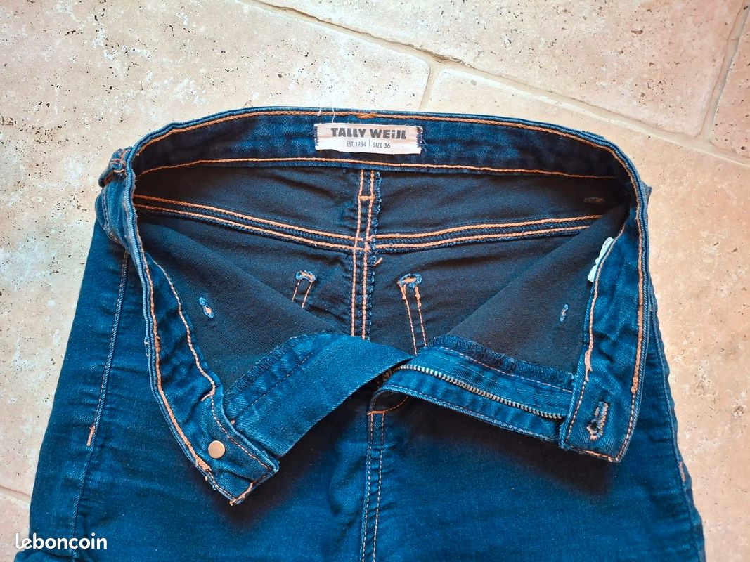 Short Moulant Tally Weijl Femme Taille 36 EU - Bleu, Décontracté, Fermeture Boutons - Taille EU 36
