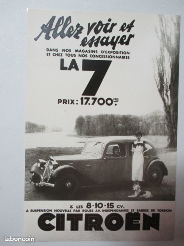 Citroën : Traction avant en miniature ( en baccarat) + Cartes Postales de Photos Citroën Traction Avant (image 5)