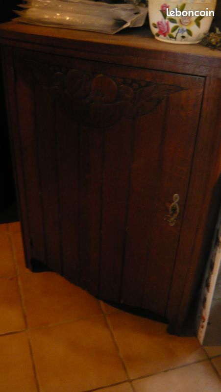 Machine à coudre vintage en meuble bois transformable (image 1)