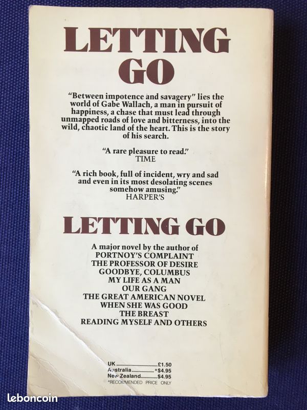 Letting Go de Philip Roth – livre en anglais TBE (image 6)