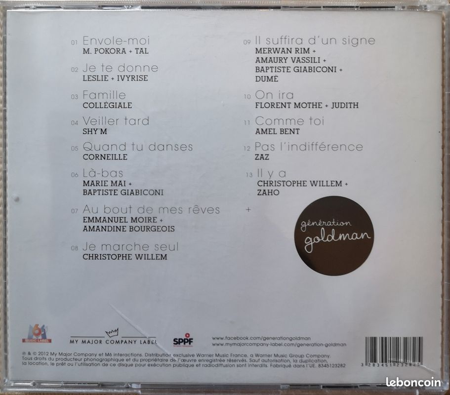 JJ Goldman: Génération Goldman vol.1 - CD album (image 2)