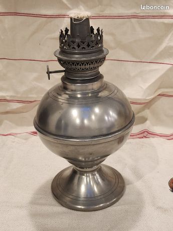Pied De Lampe à Pétrole Doré - Alliage De Zinc - Neuf - Pour Lampe Ancienne
