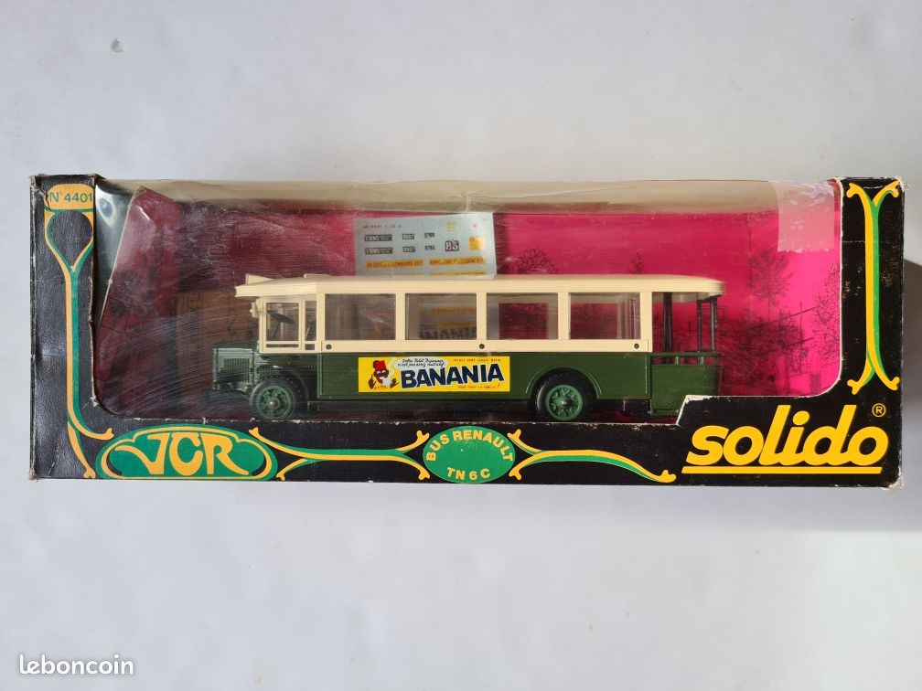 Miniature Solido Renault TN6C 1934 - Bus Banania - Occasion Toit Recollé
