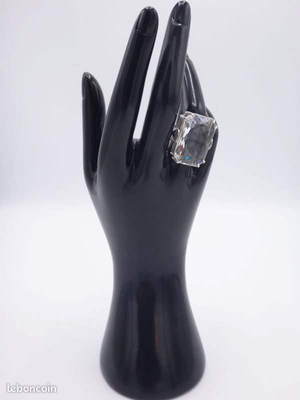 Bague Ancienne Argent Massif Taille 58 – Cristal – 8,5 Gr – Véritable Vintage
