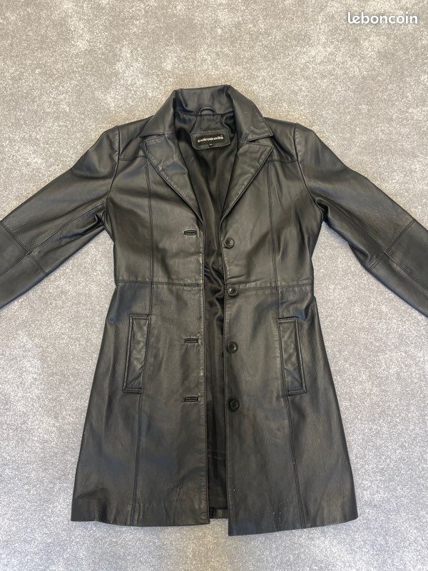 Longue veste en cuir CUIROPOLIS taille 38 (image 1)