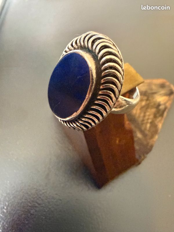 Belle bague en argent 925 et lapis lazuli - Montres & Bijoux
