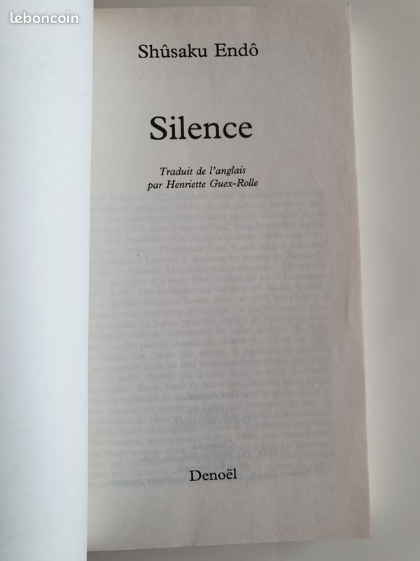SILENCE de SHUSAKU ENDO (image 2)