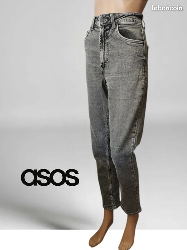 Jean ASOS ,coupe mom ,taille haute texture stretch S 36