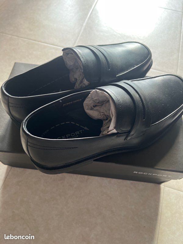 Chaussures Habillées Homme Rockport - Taille 10M (US) - Cuir Noir - Occasion