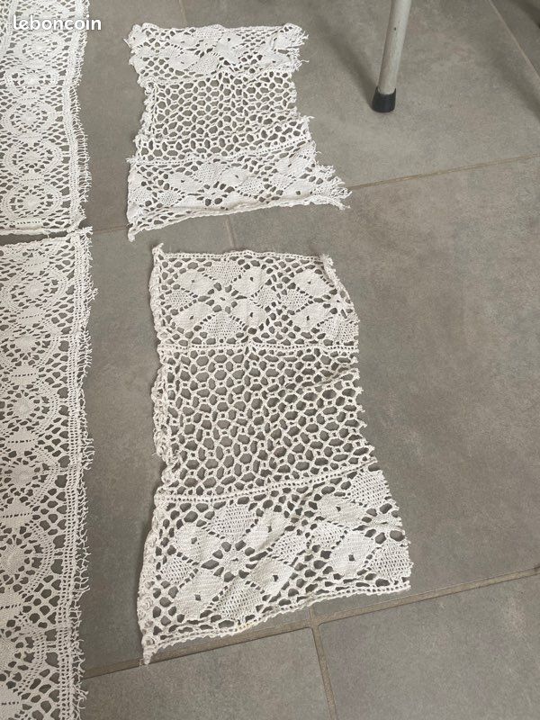 6 tissu ou rideaux anciens brodés (image 3)