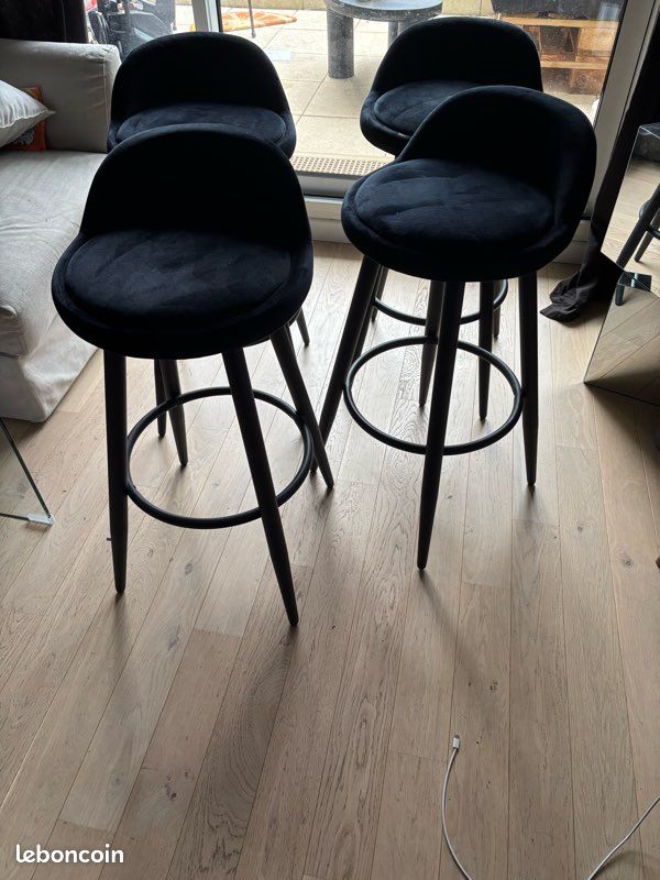 Chaise de bar WOLTU noire (image 4)