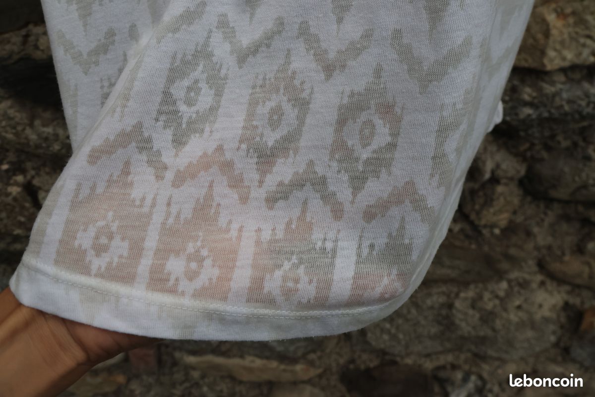 Débardeur blanc motifs transparents - Only you - Taille S (image 4)