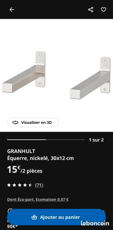 Tablette étagère murale berghsult/granhult ikea 80x30cm (image 5)