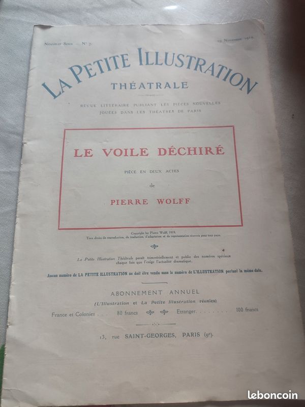 La petite illustration théâtrale : le voile déchiré (image 1)