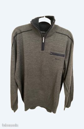 Pull camionneur homme avec col zippé