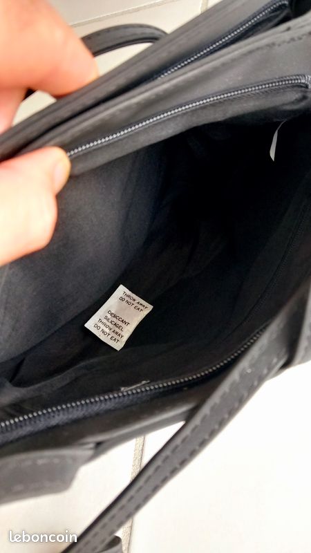 Sac à main international Scapin noir nylon TBE (image 8)