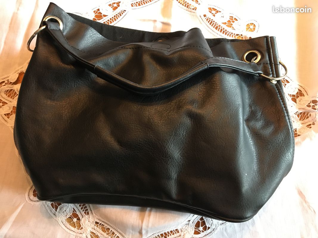 Sac à main porté épaule noir (image 1)