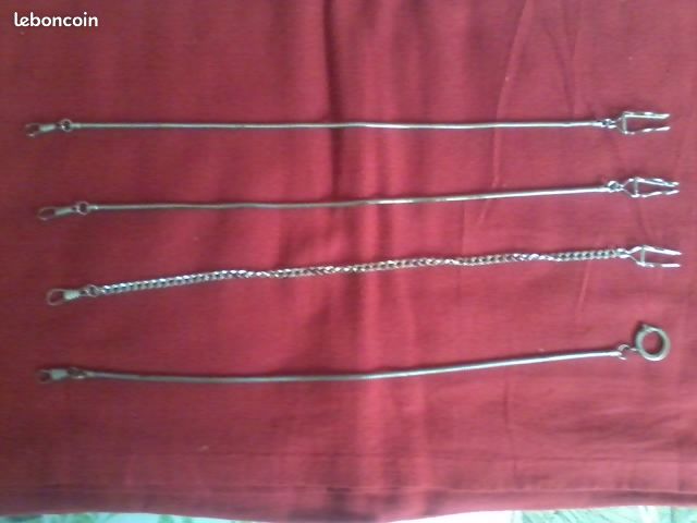 Lot De 3 Chaînettes Pour Montre à Gousset - Occasion Très Bon État, Accessoire Vintage