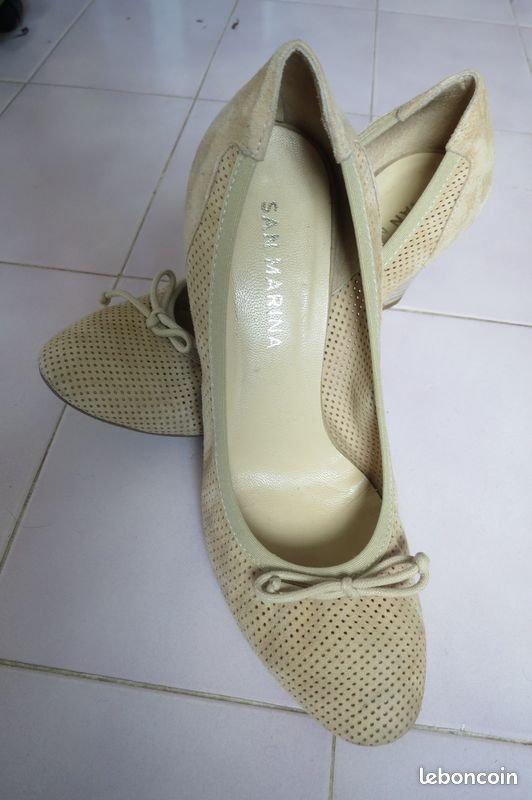 2076 :Escarpins beige T40 San Marina mpc6 (image 4)