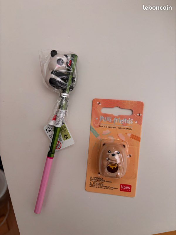 2 Taille-crayons Panda CEJAS Avec Gomme 4B - Design Mignon Pour Enfants, Idéal école Ou Bureau