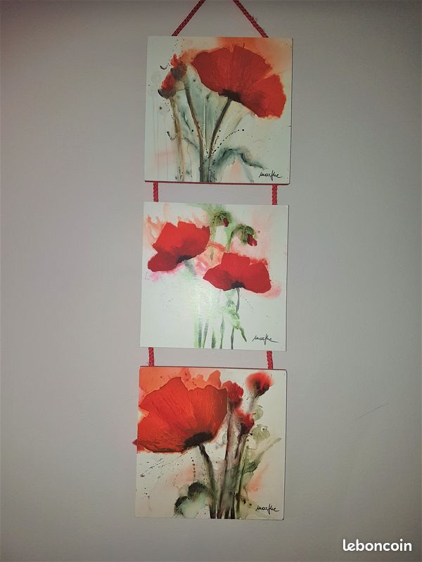 Décoration Coquelicots. 45 cm x 14 cm (image 1)