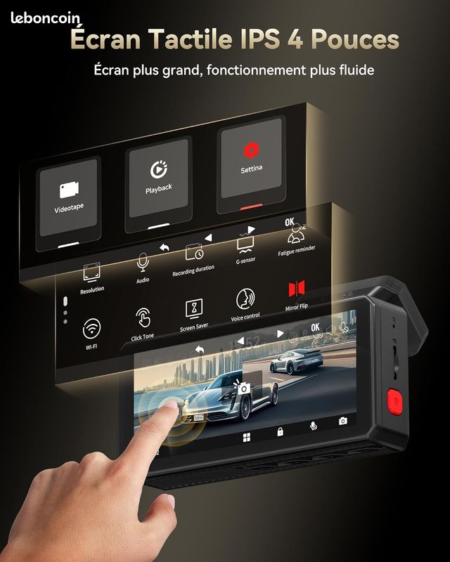REDTIGER Dashcam 4K Avant F11 - Vision Nocturne, WiFi, Enregistrement Boucle, Carte 32 Go Incluse