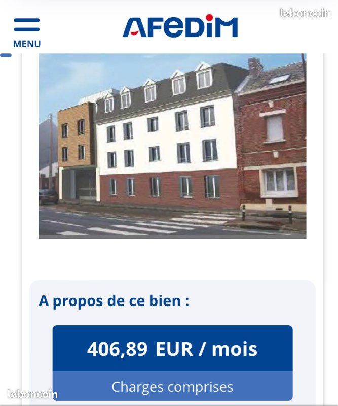 Appartement 1 pièce 33 m² · à Amiens · 32,8 m² · 407 €