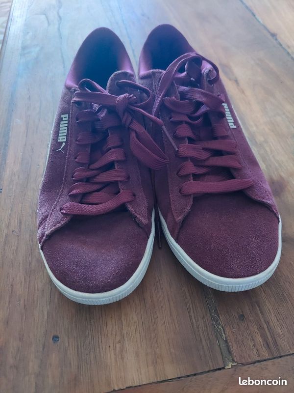 Chaussure Puma Puma Femme Rouge Bordeaux Basket Puma Femme Couleur