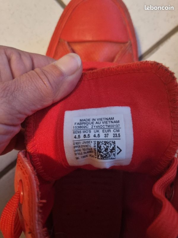 Converse hautes rouge T.37 (image 5)