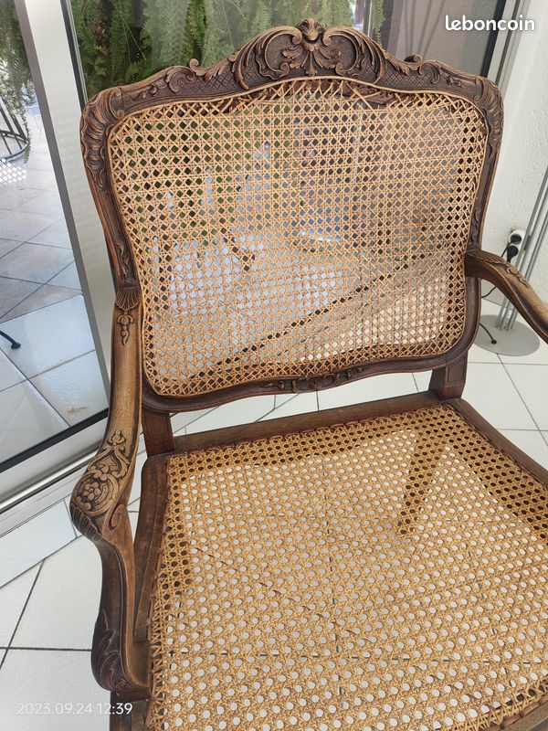 Lot de 2 fauteuils régence cannés début 19eme (image 3)