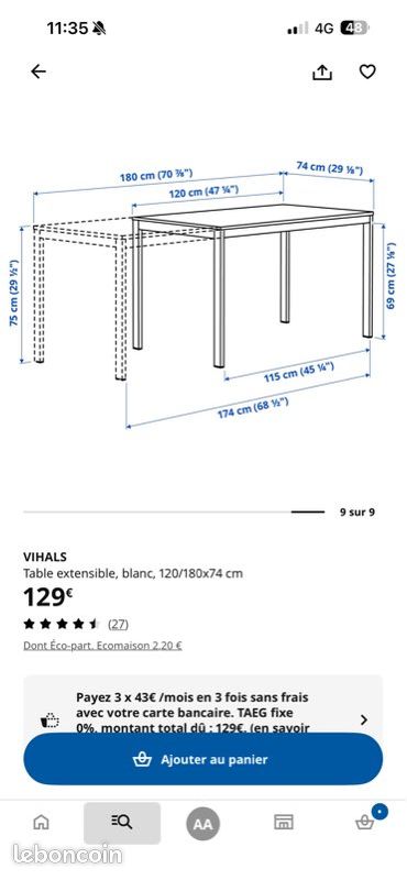 Table extensible IKEA (image 4)