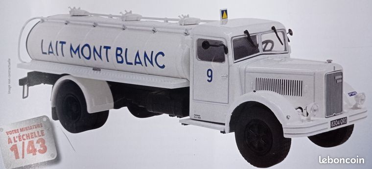 Camion Berliet GDR 7W Citerne à Lait 1946 - Modèle Hachette 1/43ème