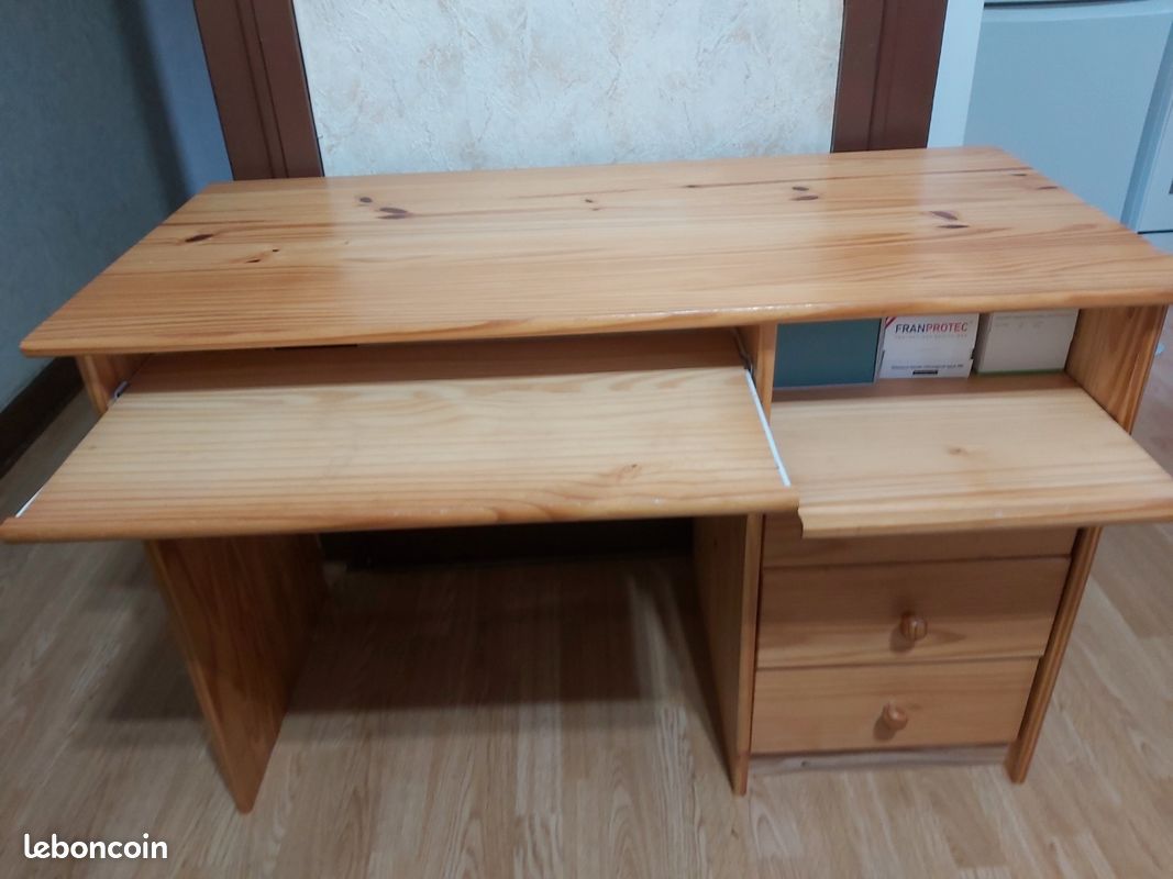 Bureau en vrai bois(en pin)couleur miel (image 2)