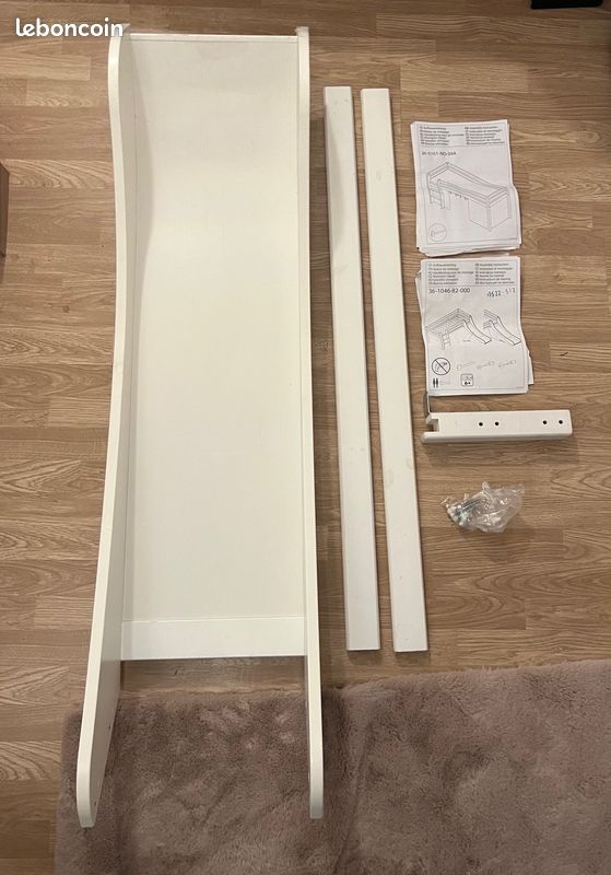 Lit enfant en bois blanc Hoppekids avec Toboggan (image 5)