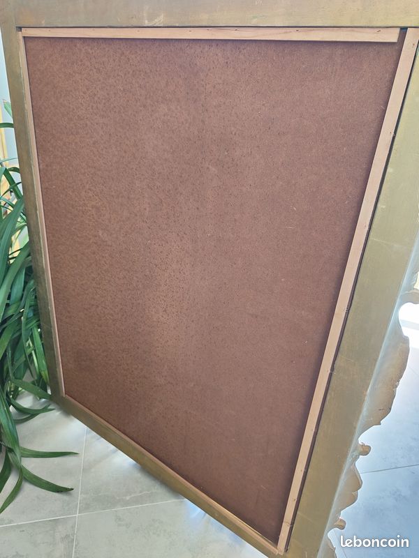 Très grand miroir baroque 120cm par 148 cm couleur or bronze patiné (image 8)
