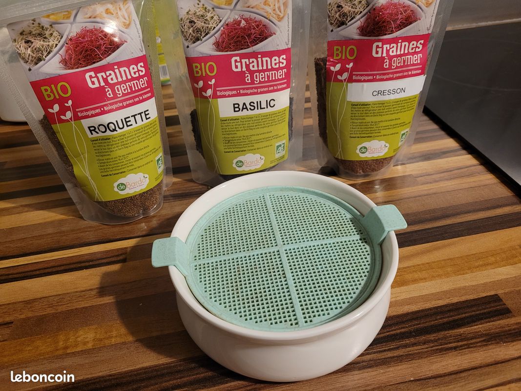 zengreens® Kit de germoir pour graines à germer Bio - Lot de 1 Bocal à pousses - Comprend bocaux