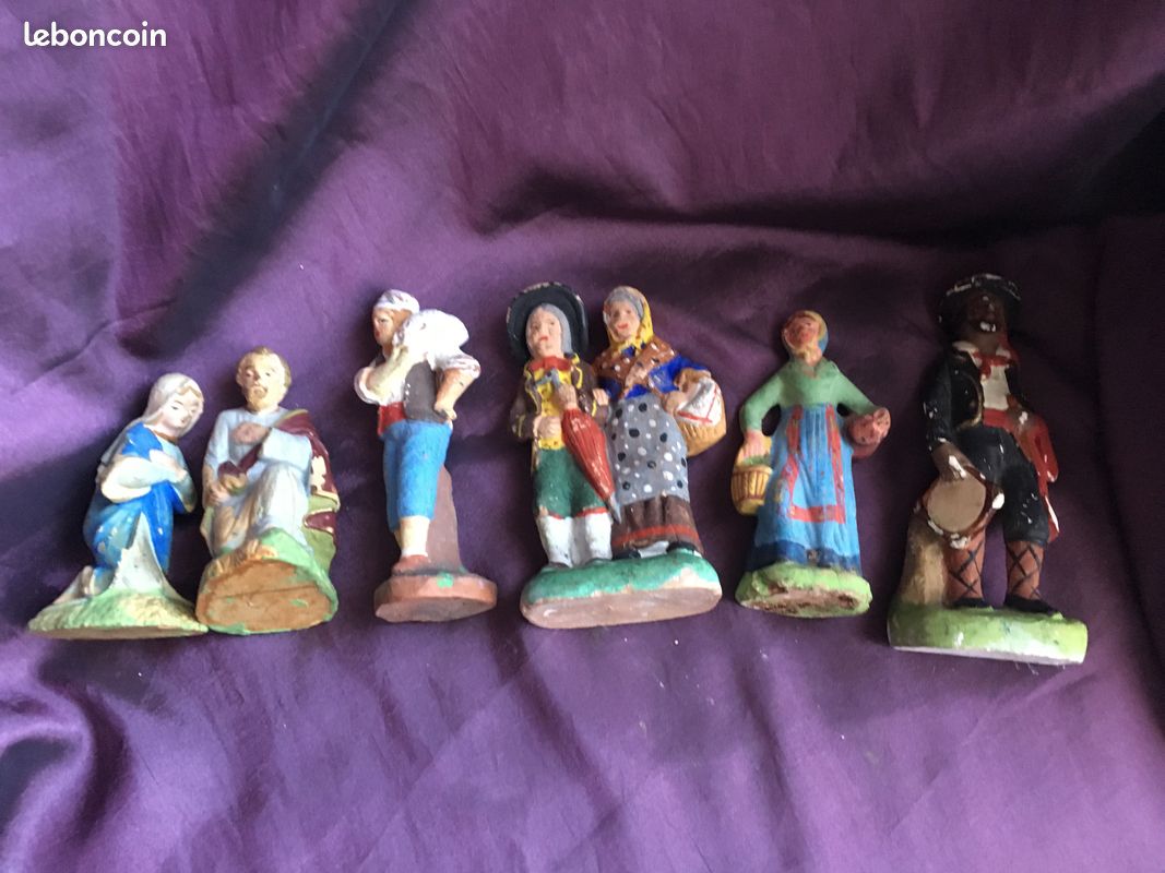 LOT SANTONS DEVINEAU éléphant, chamelier, Marie Joseph. Crèche Noel décoration. EUR 100,00