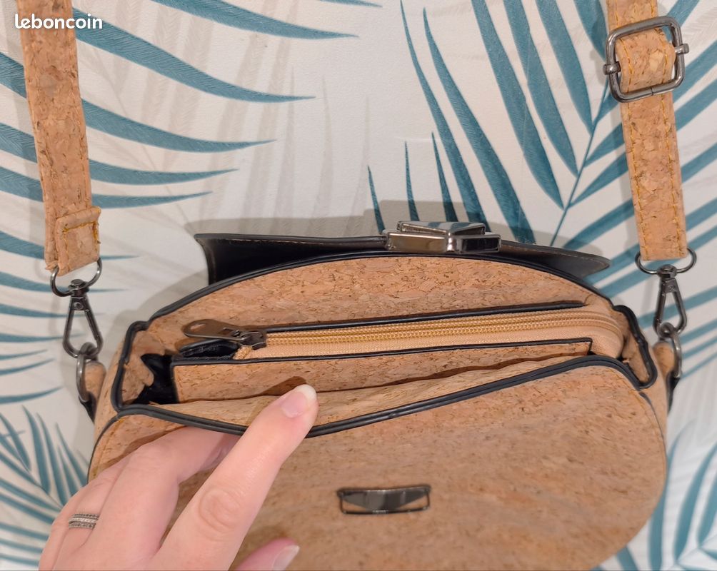 🌺 Sac a main rond bandoulière en liège Neuf 🌺 Accessoires