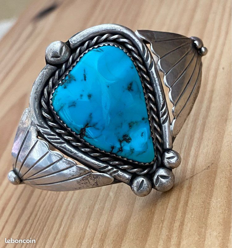 Bracelet Navajo En Pierre Bleue - Neuf Dans Sa Boîte Cadeau - Style Ethnique