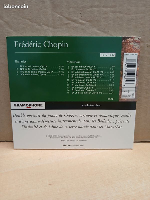 Cd Chopin - Ballades - Mazurkas (image 2)