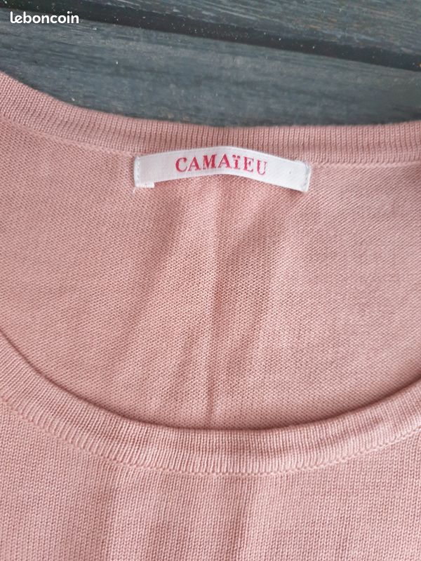Camaieu femme m 38 pull en style blouse voile rose Vêtements