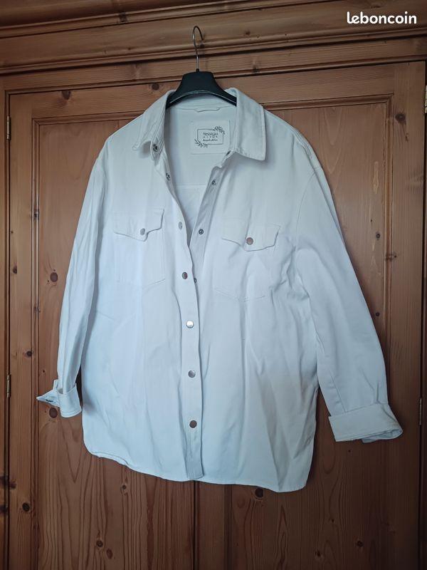 Veste-chemise épaisse blanche Yessica C&A T46 Vêtements