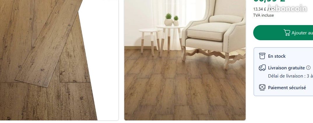 Dalle PVC Adhesive Sol, Planche de Plancher Revêtements de Sol Planches de plancher PVC Non auto-adhésif 5,26 m² Marron noyer (image 1)